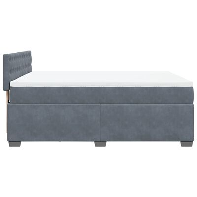 vidaXL Posteľný rám boxspring s matracom tmavosivý 160x200 cm zamat