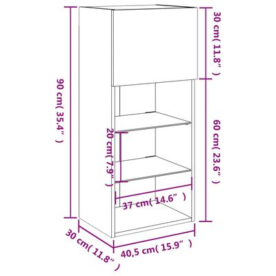 vidaXL TV skrinka s LED svetlami biela 40,5x30x90 cm