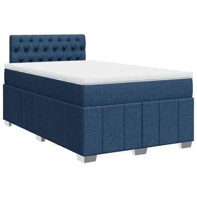 vidaXL Boxspring posteľ s matracom modrá 120x200 cm látka