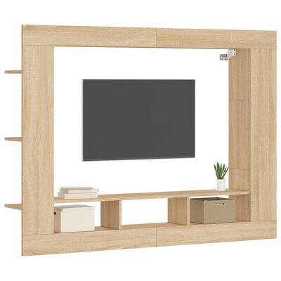 vidaXL TV skrinka dub sonoma 152x22x113 cm kompozitné drevo