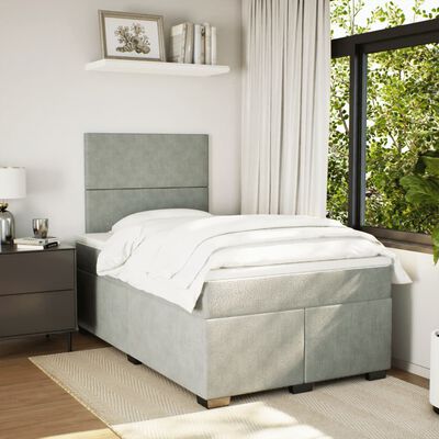 vidaXL Boxspring posteľ s matracom bledosivá 120x190 cm zamat