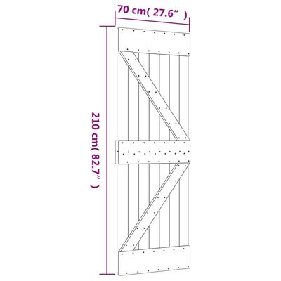 vidaXL Posuvné dvere so sadou kovania 70x210 cm borovicový masív