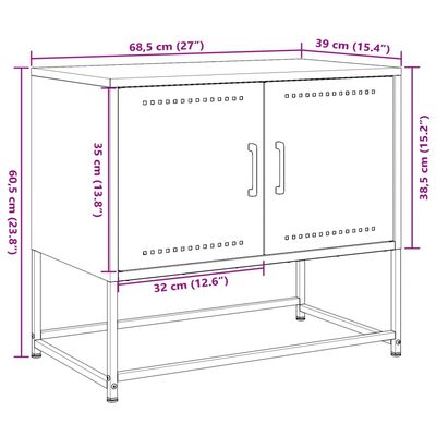 vidaXL TV skrinka antracitová 68,5x39x60,5 cm oceľ