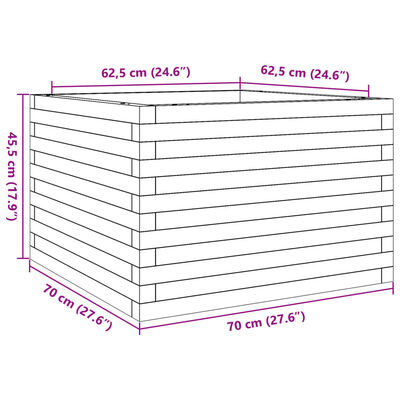 vidaXL Záhradný kvetináč 70x70x45,5 cm impregnovaná borovica