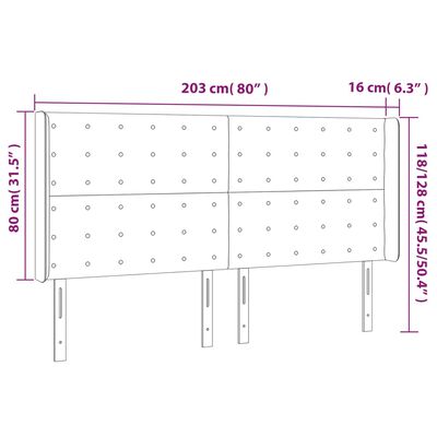 vidaXL Čelo postele so záhybmi biely 203x16x118/128 cm umelá koža