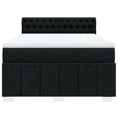 vidaXL Posteľný rám boxspring s matracom čierny 140x200 cm látka