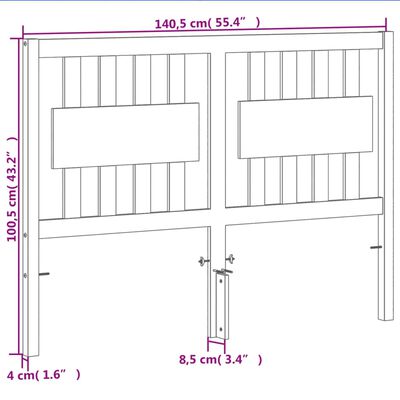 vidaXL Čelo postele voskové hnedé 135 cm masívna borovica