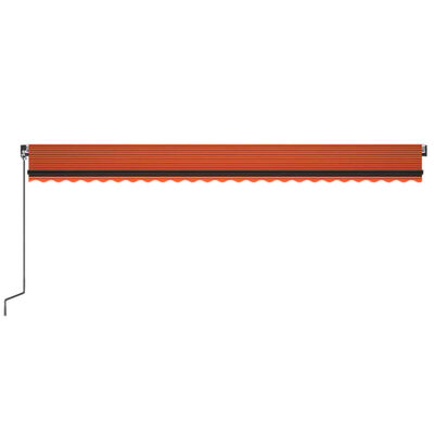 vidaXL Ručne zaťahovacia markíza s LED 600x350 cm oranžová a hnedá
