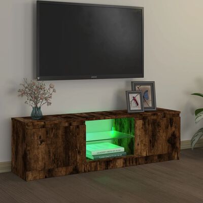 vidaXL TV skrinka s LED, tmavý dub 120x30x35,5 cm