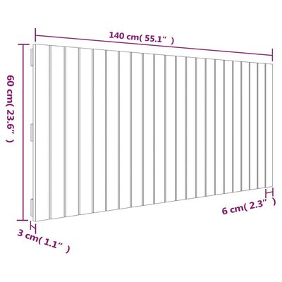 vidaXL Nástenné čelo postele medovohnedé 140x3x60 cm masívna borovica