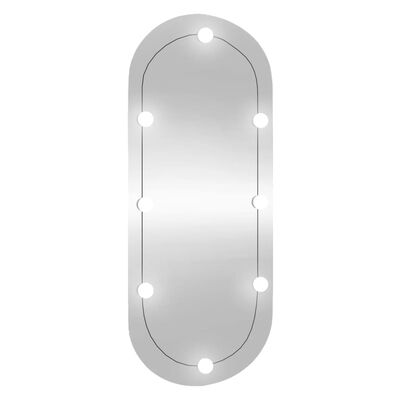 vidaXL Nástenné zrkadlo s LED svetlami 45x100 cm sklo oválne