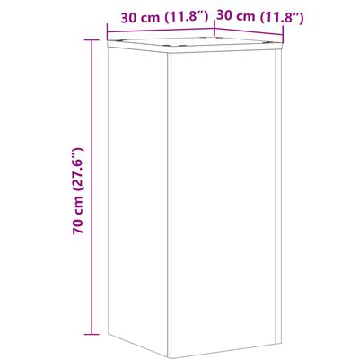 vidaXL Stojany na rastliny 2 ks staré drevo 30x30x70 cm kompoz. drevo