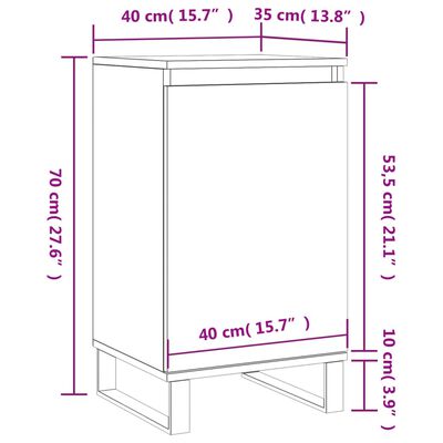 vidaXL Komody 2 ks dub sonoma 40x35x70 cm kompozitné drevo