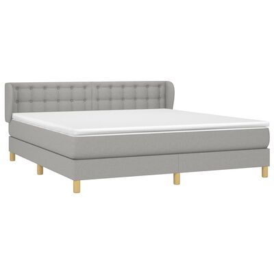 vidaXL Boxspring posteľ s matracom svetlosivá 100x200 cm látka