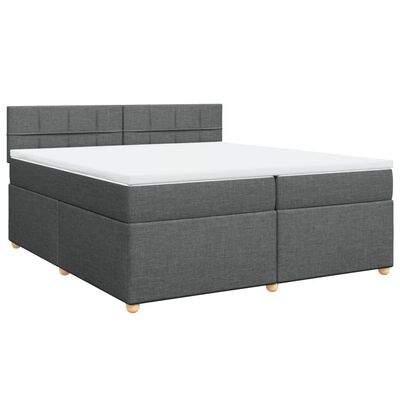 vidaXL Boxspring posteľ s matracom tmavosivá 200x200 cm látka