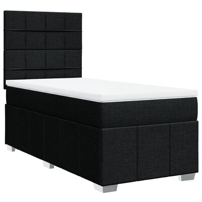 vidaXL Posteľný rám boxspring s matracom čierny 80x200 cm látka