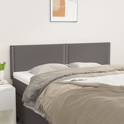 vidaXL Čelá postele 2 ks sivé 72x5x78/88 cm umelá koža