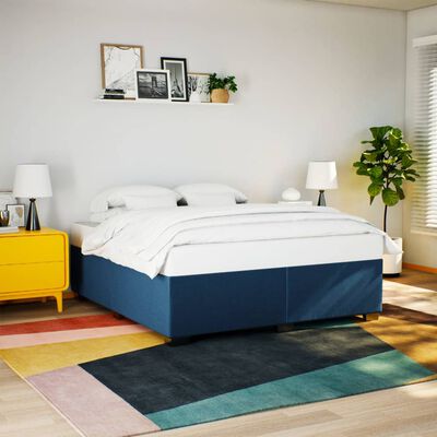 vidaXL Posteľný rám boxspring s matracom modrý 180x200 cm látka