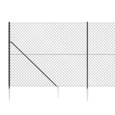vidaXL Drôtený plot s kotviacimi hrotmi antracitový 1,8x10 m