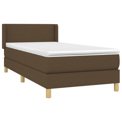 vidaXL Boxspring posteľ s matracom tmavohnedá 100x200 cm látka