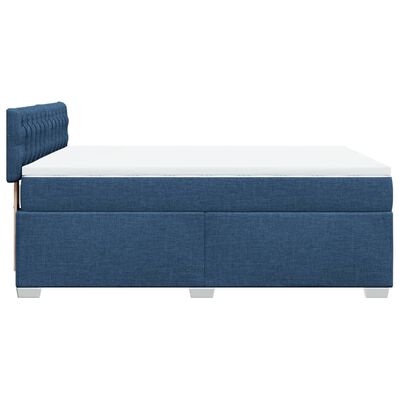 vidaXL Posteľný rám boxspring s matracom modrý 160x200 cm látka