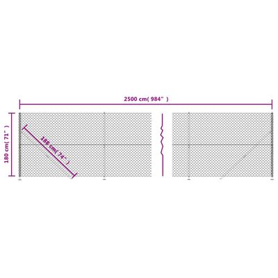 vidaXL vidaXL Drôtený plot s prírubou antracitový 1,8x25 m