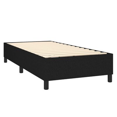 vidaXL Posteľný rám boxspring s matracom čierny 90x200 cm látka