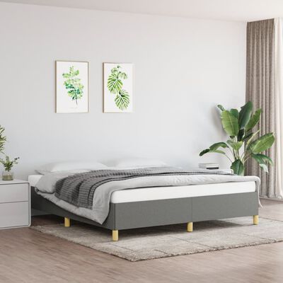 vidaXL Rám na boxspring posteľ tmavosivý 160x200 cm látka