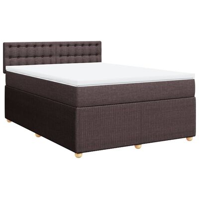 vidaXL Boxspring posteľ s matracom tmavohnedá 140x200 cm látka