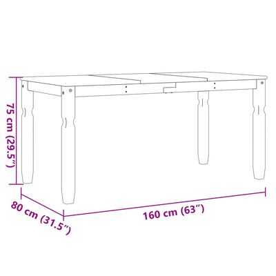 vidaXL Jedálenský stôl Corona sivý 160x80x75 cm borovicový masív