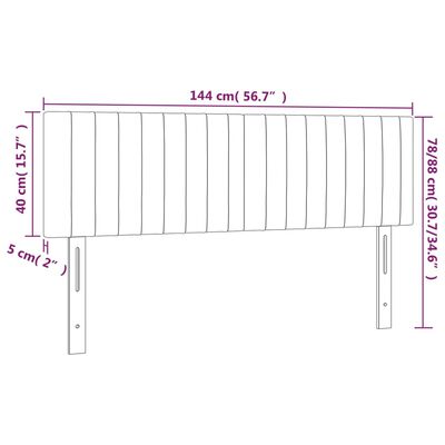 vidaXL Čelá postele 2 ks modré 72x5x78/88 cm látka