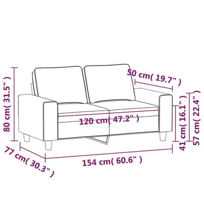 vidaXL 2-miestna pohovka tmavosivá 120 cm látka