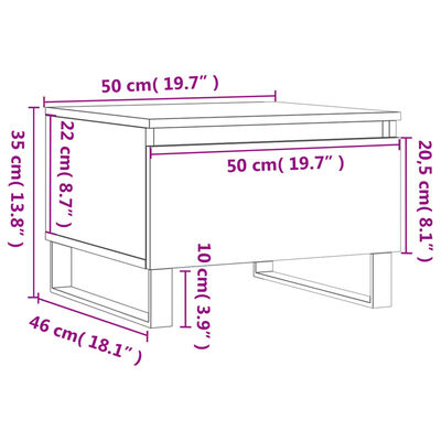 vidaXL Konferenčný stolík betónový sivý 50x46x35 cm kompozitné drevo