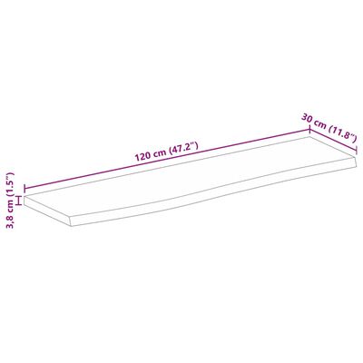 vidaXL Stolová doska 120x30x3,8 cm živý okraj masívny mangovník