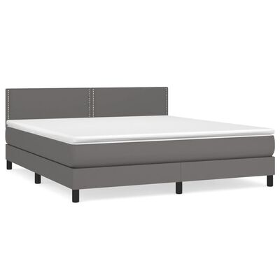 vidaXL Boxspring posteľ s matracom sivá 160x200 cm umelá koža