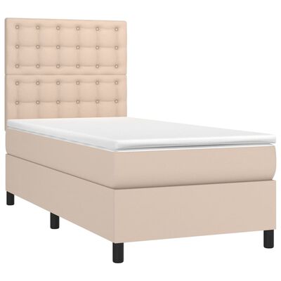 vidaXL Boxspring posteľ s matracom kapučínová 80x200 cm umelá koža