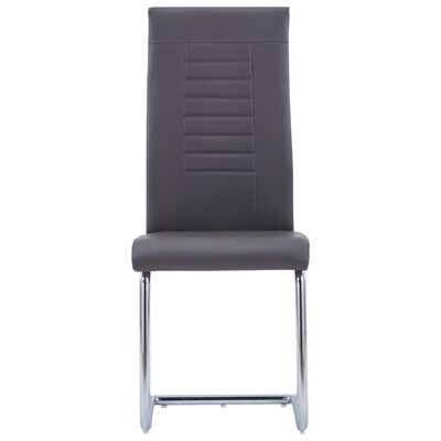 vidaXL Jedálenské stoličky, perová kostra 4 ks, sivé, umelá koža
