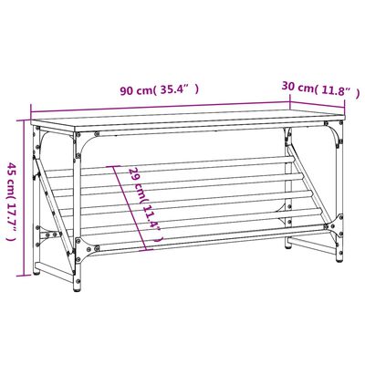 vidaXL Regál na topánky dub sonoma 90x30x45 cm kompozitné drevo