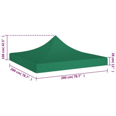 vidaXL Strecha na párty stan 2x2 m, zelená 270 g/m²