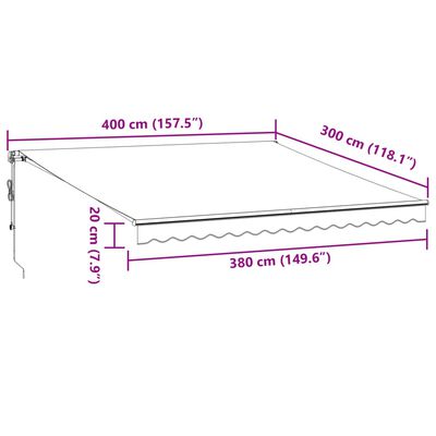 vidaXL Automaticky zaťahovacia markíza LED antracit a biela 400x300 cm