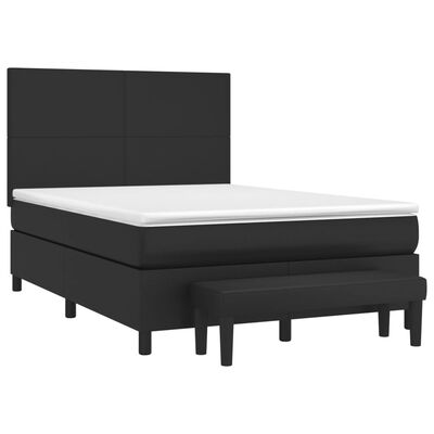 vidaXL Boxspring posteľ s matracom čierna 140x200 cm umelá koža