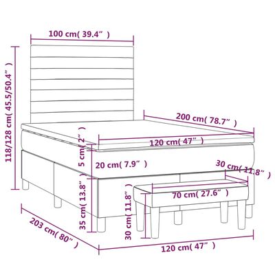 vidaXL Boxspring posteľ s matracom čierny 120x200 cm látka