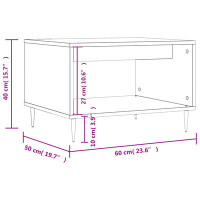 vidaXL Konferenčný stolík čierny 60x50x40 cm kompozitné drevo