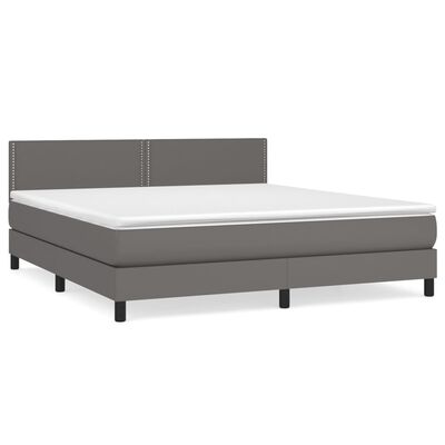 vidaXL Boxspring posteľ s matracom sivá 180x200 cm umelá koža