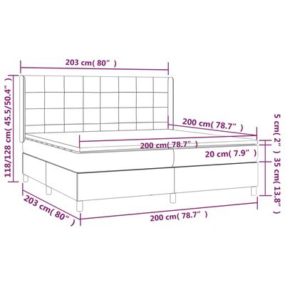 vidaXL Posteľný rám boxsping s matracom a LED ružový 200x200 cm zamat