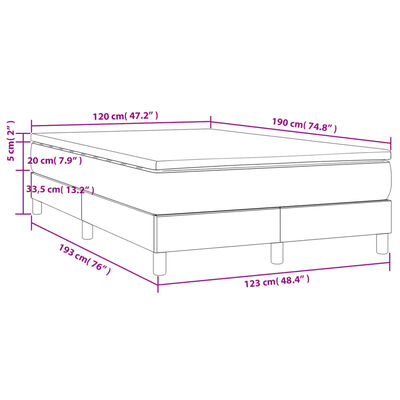 vidaXL Boxspring posteľ s matracom bledosivá 120x190 cm látka