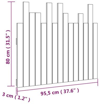 vidaXL Nástenné čelo postele 95,5x3x80 cm masívna borovica