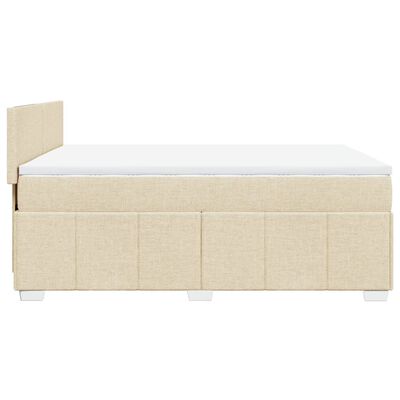 vidaXL Boxspring posteľ s matracom krémový 140x190 cm látka