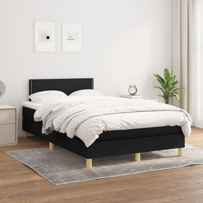 vidaXL Boxspring posteľ s matracom čierny 120x200 cm látka