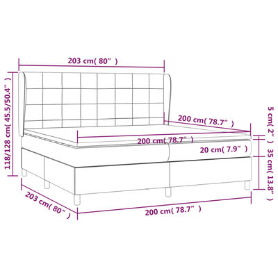 vidaXL Posteľný rám boxspring s matracom tmavosivý 200x200 cm zamat